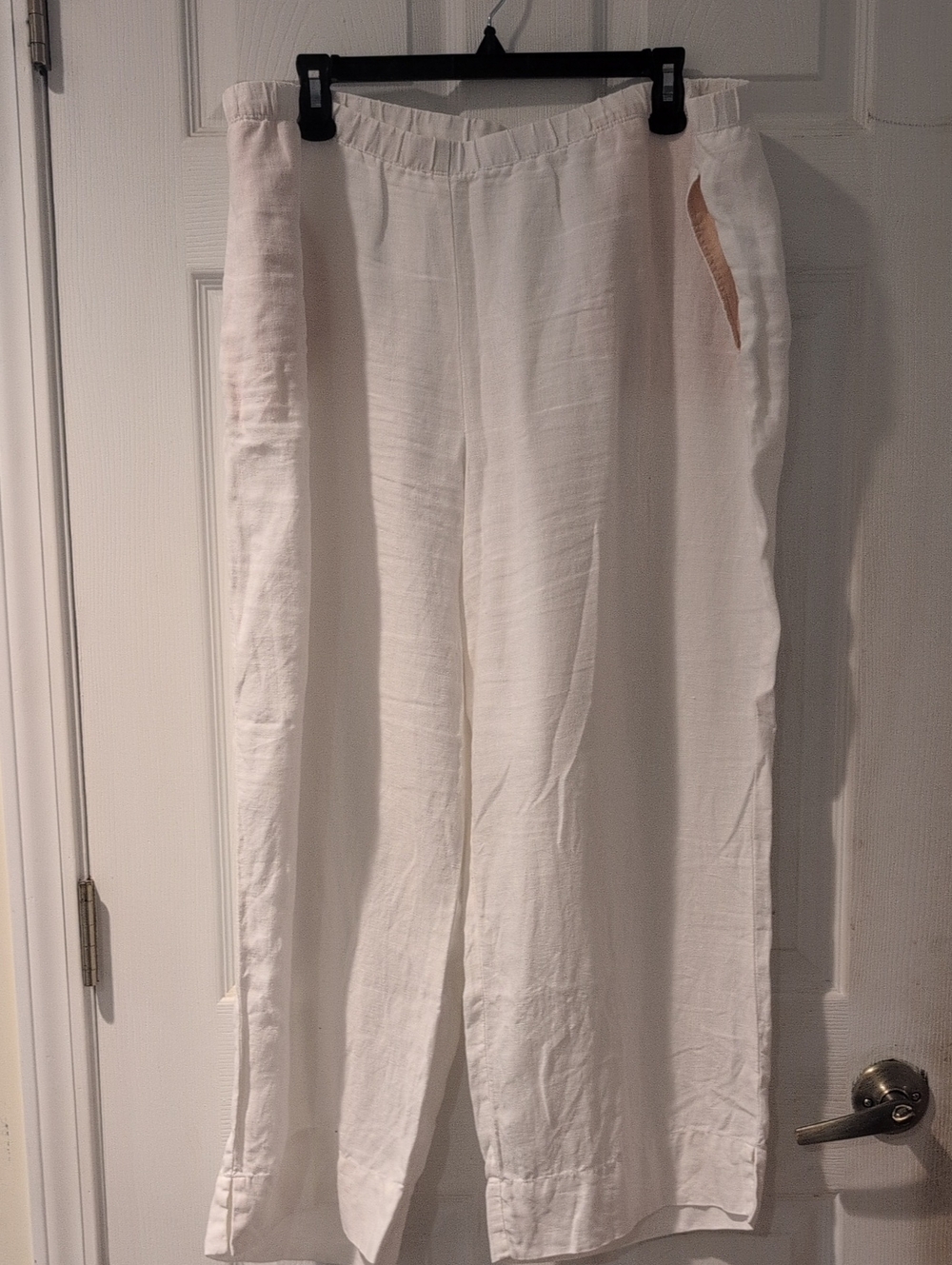 J. Jill White Linen Wide-Leg Pants